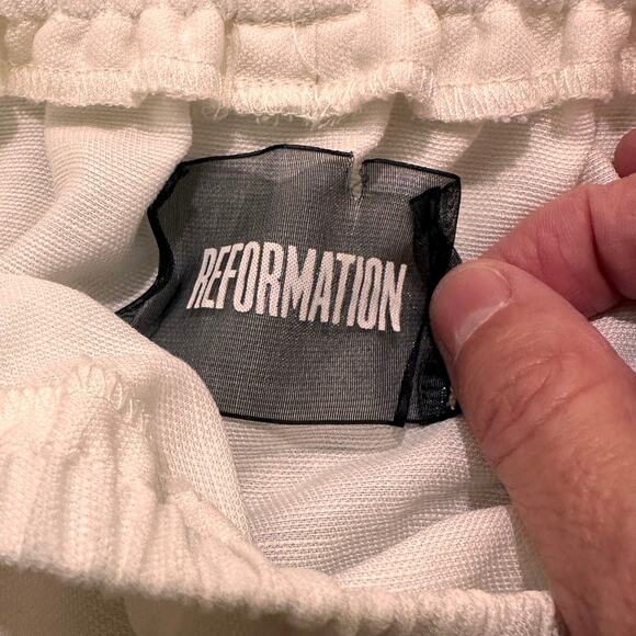 Reformation Semi Sheer A-Line Midi Skirt With Pockets, White, XS - Picture 2 of 7